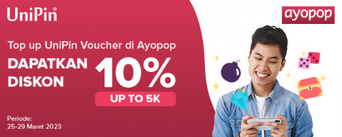 Beli Voucher UniPin di Aplikasi Ayopop, Dapetin Diskon 10%!